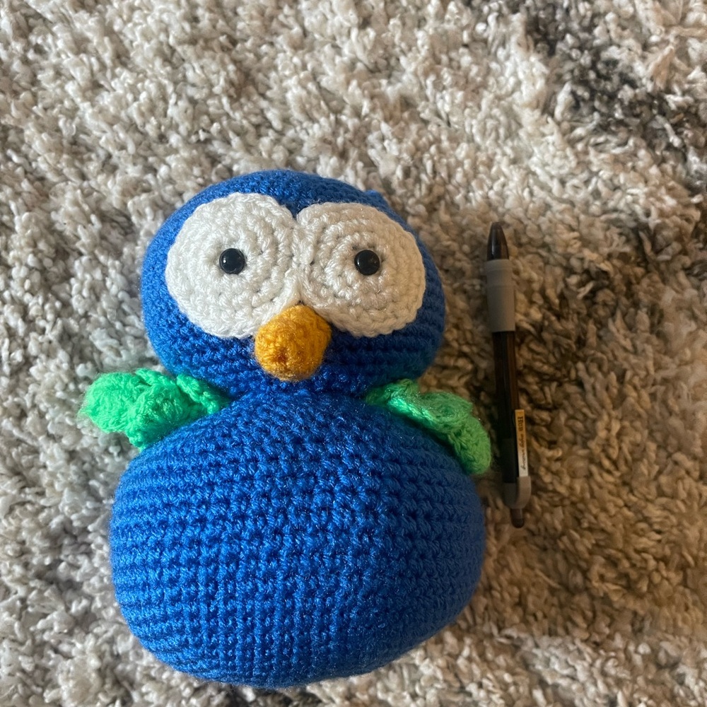 Blue Crochet Owl Plush